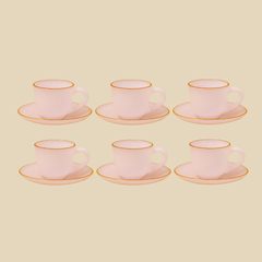 Bộ tách trà 12 sản phẩm Hồng Ngọc Ruby