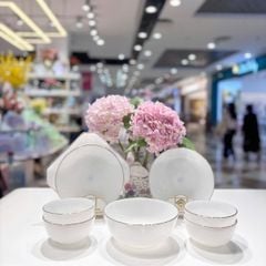 Bộ bát đĩa 8 sản phẩm Trắng Ngọc Trai dành cho 3-4 người