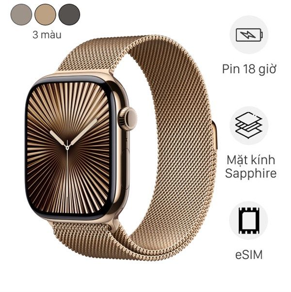 Apple Watch Series 11 GPS + Cellular 46mm viền Titanium dây Milan