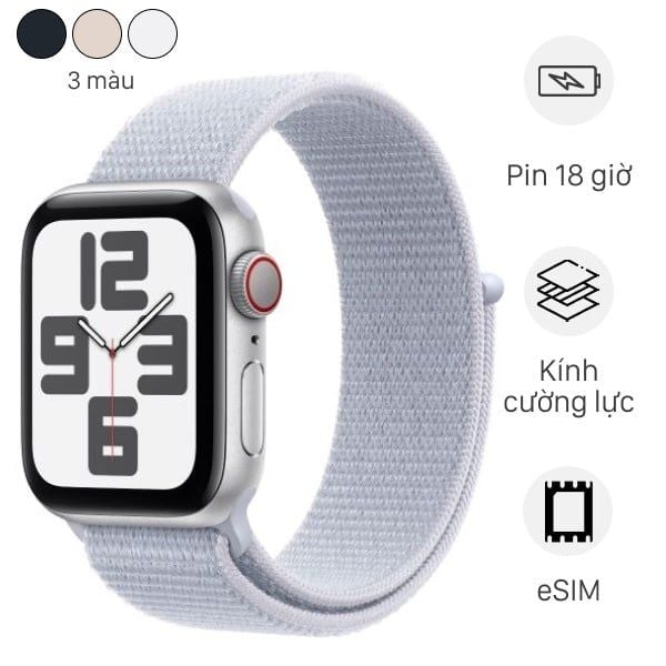 Apple Watch SE 2 GPS + Cellular 44mm viền nhôm dây vải