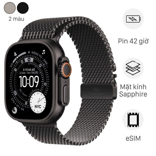 Apple Watch Ultra 3 GPS + Cellular 49mm viền Titanium dây Milan
