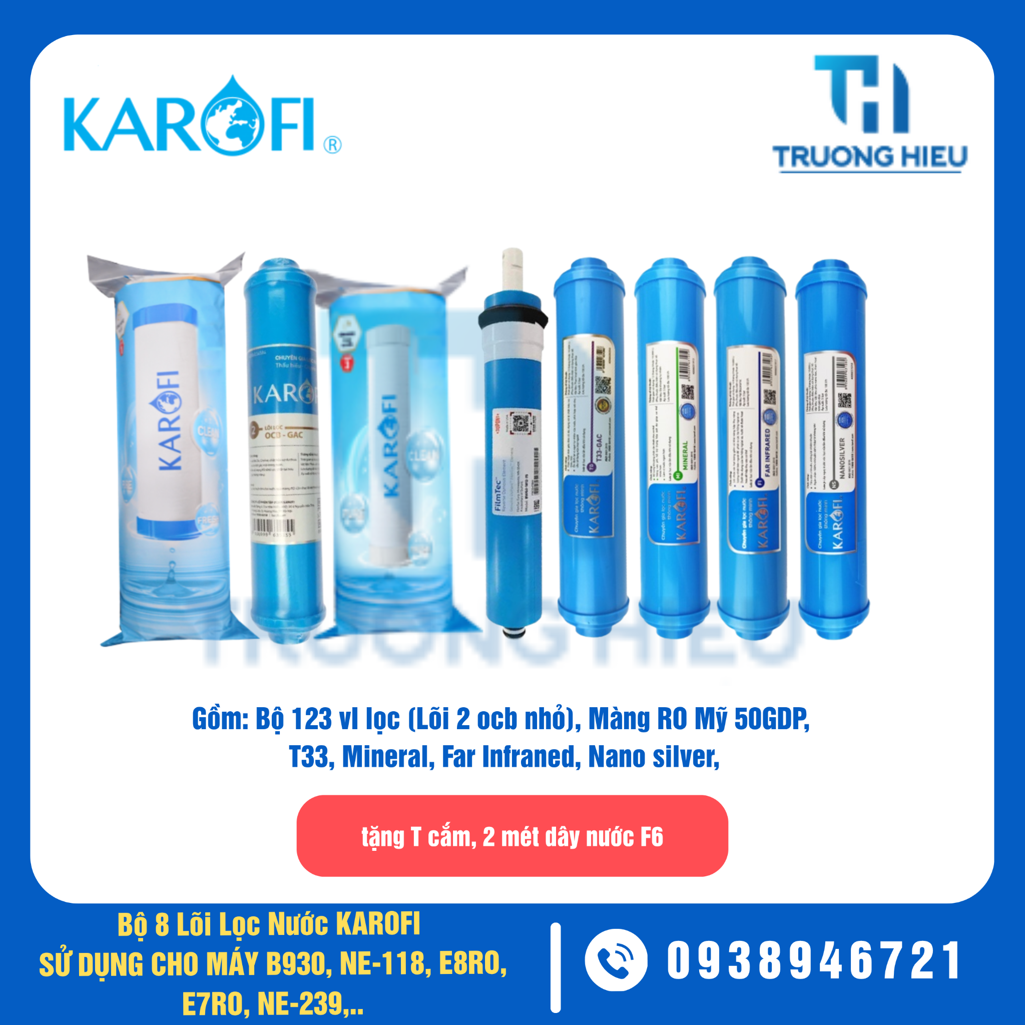 Bộ 8 Lõi Lọc Karofi (E8RO, NE118)