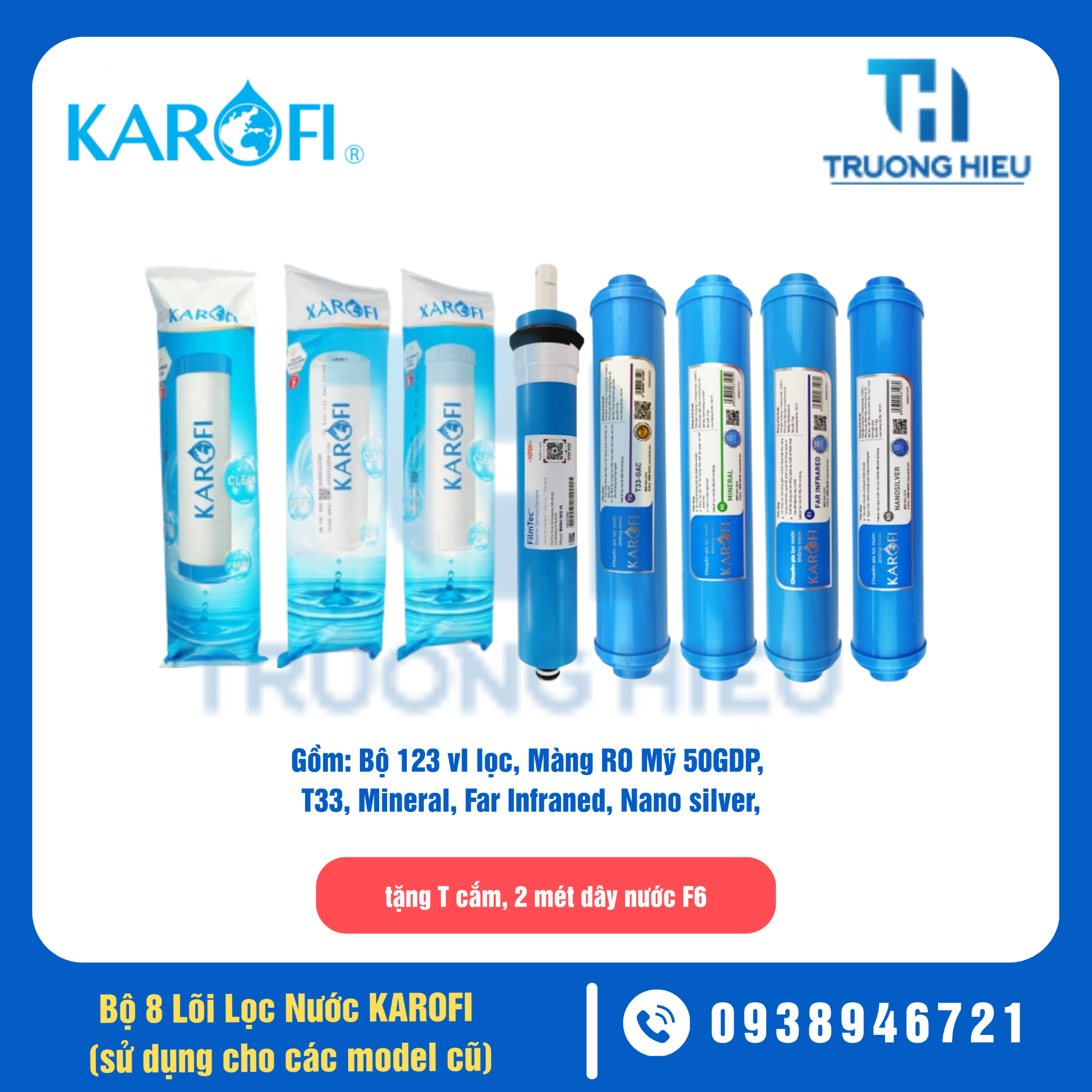 Bộ 8 Lõi Lọc Nước Karofi (Đời Cũ)