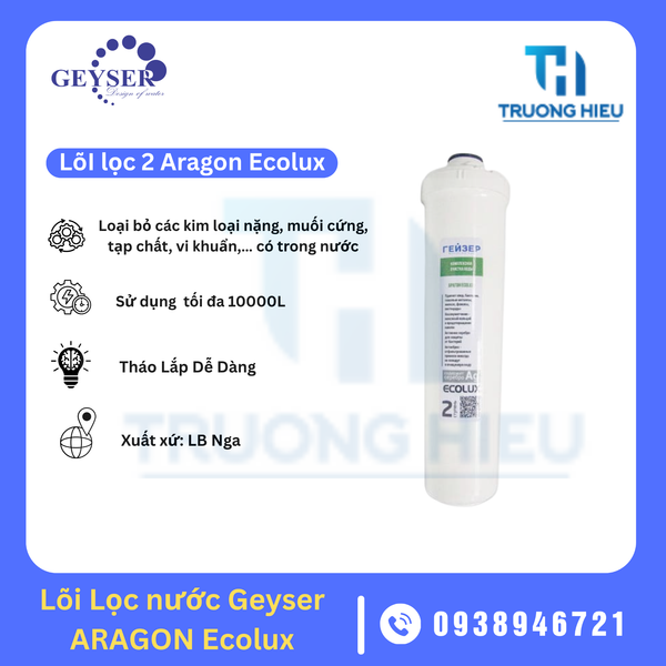 LÕI LỌC NƯỚC SỐ 2 ARAGON ECOLUX MÁY LỌC GEYSER