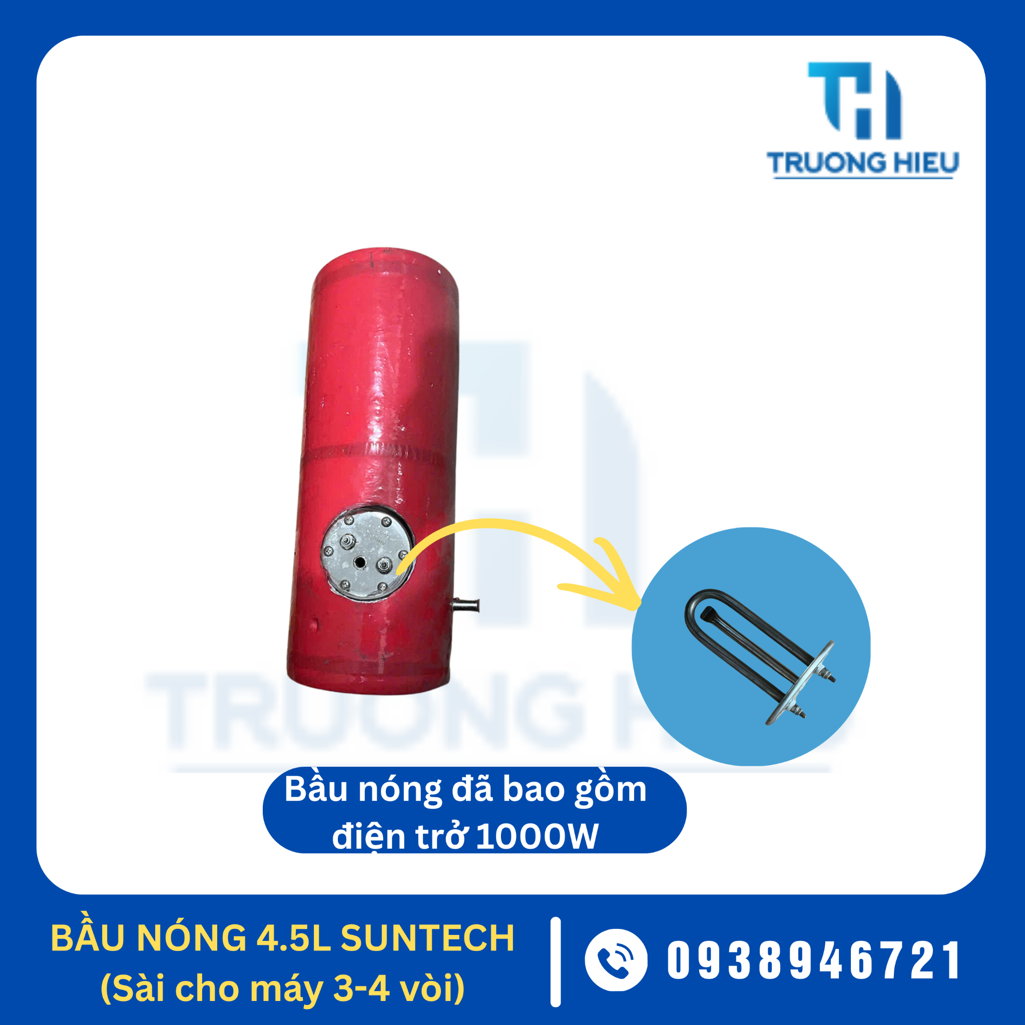 BẦU NÓNG 4.5L SÀI CHO MÁY LỌC NƯỚC SUNTECH 3 -4 VÒI