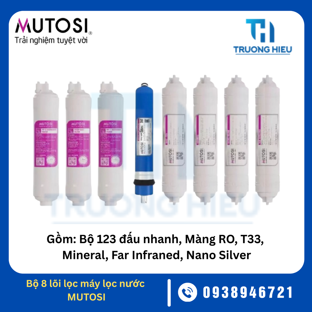 Bộ 8 lõi lọc máy lọc nước Mutosi