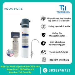 Bộ Sản Phẩm Máy Lọc Nước Lắp Dưới Bồn Rửa 3M™ Aqua-Pure™ BREW120-MS Kèm Lọc Thô Cao Cấp