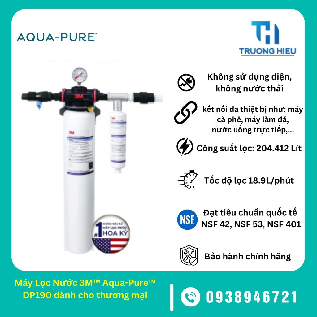 Máy Lọc Nước 3M™ Aqua-Pure™ DP190 Công Suất Lớn Dành Cho Thương Mại