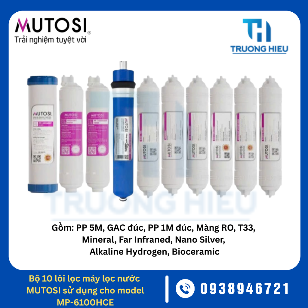 Bộ 10 lõi lọc máy lọc nước Mutosi