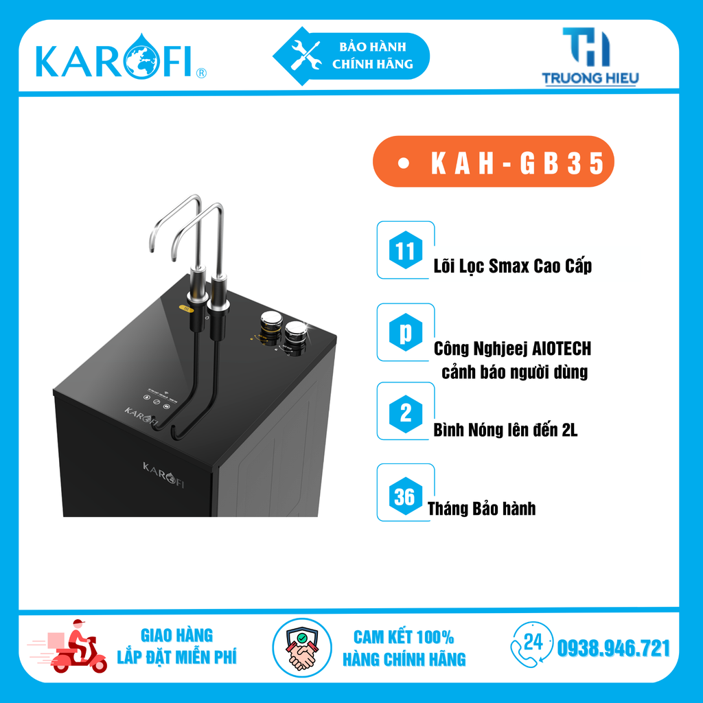 MÁY LỌC NƯỚC NÓNG NGUỘI KAROFI KAH-GB35