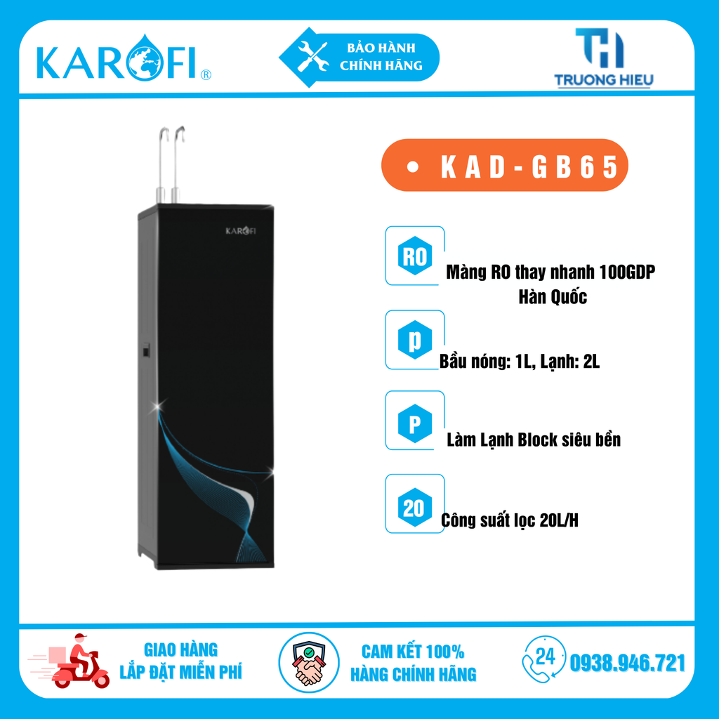 MÁY LỌC NƯỚC NÓNG LẠNH KAROFI KAD-GB65