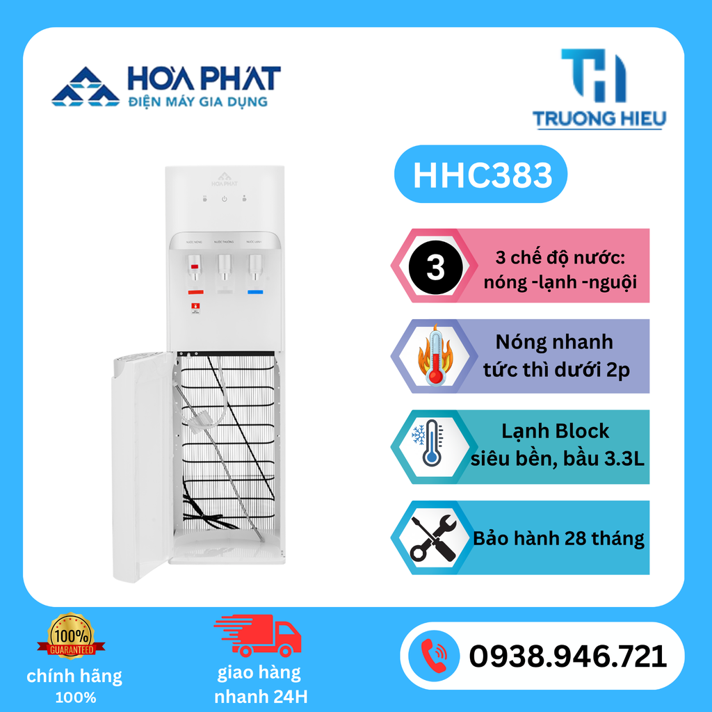 Cây nước nóng lạnh hút bình Hòa Phát HHC383