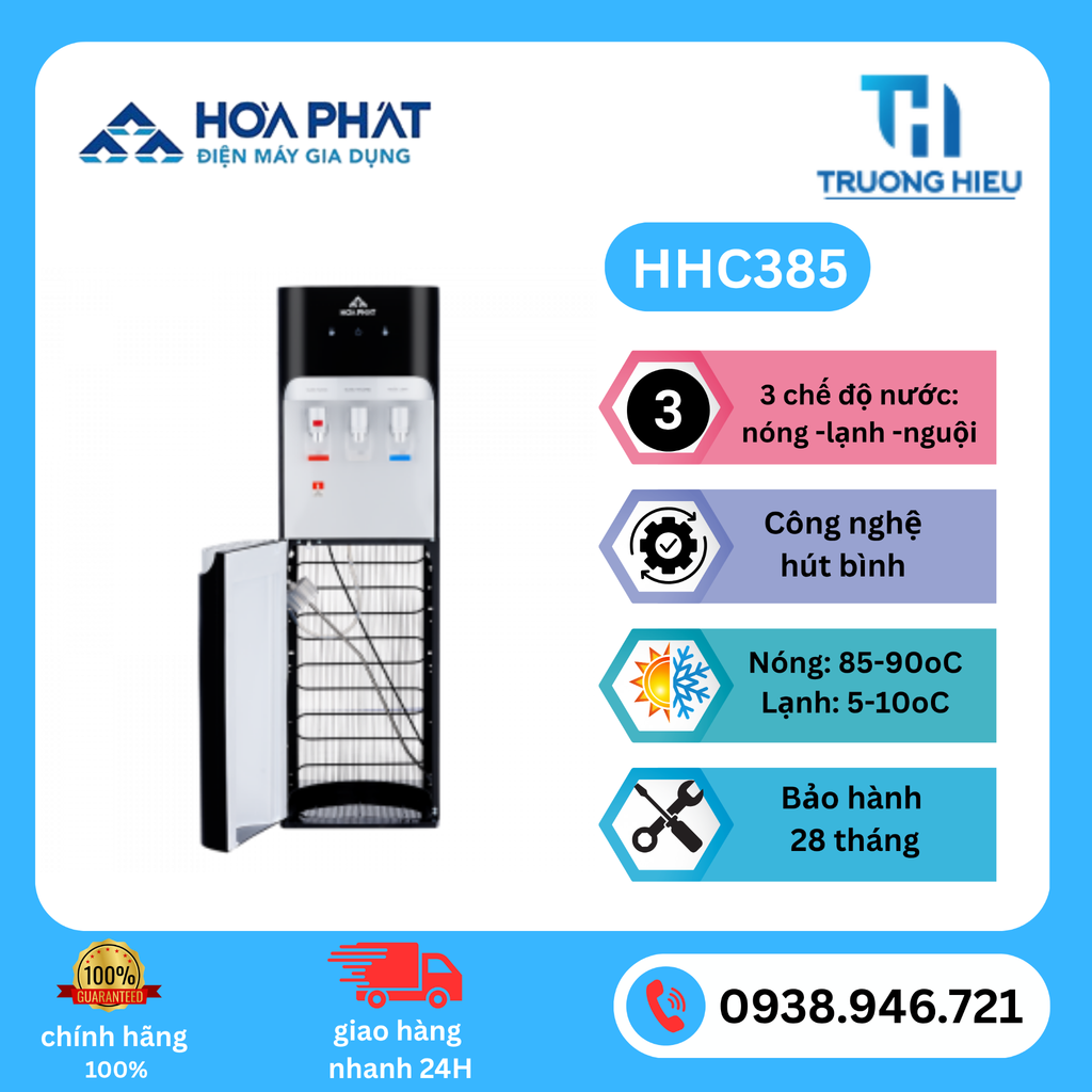 Cây nước nóng lạnh hút bình Hòa Phát HHC385