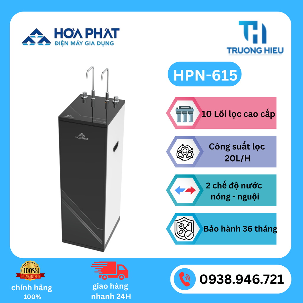 MÁY LỌC NƯỚC NÓNG NGUỘI HÒA PHÁT HPN-615