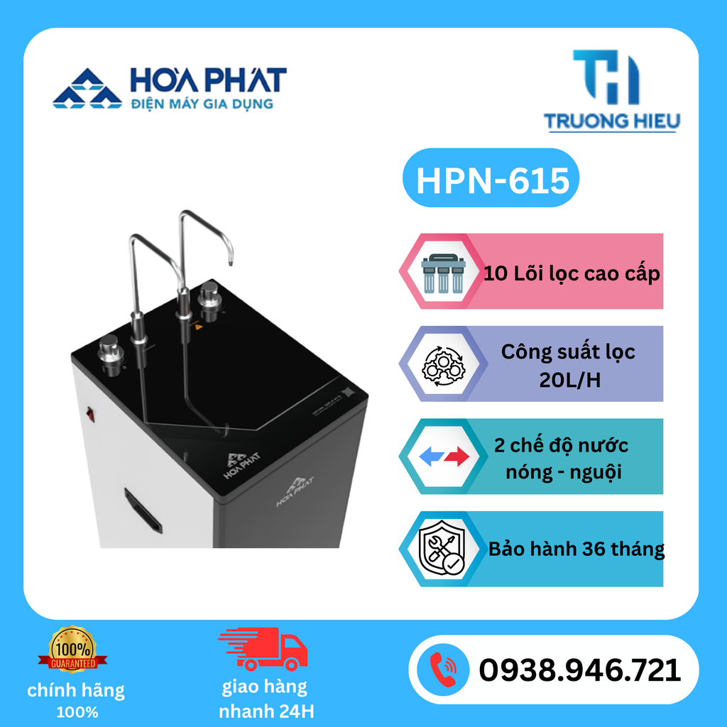 MÁY LỌC NƯỚC NÓNG NGUỘI HÒA PHÁT HPN-615