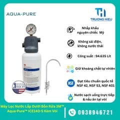 Máy Lọc Nước Lắp Dưới Bồn Rửa 3M™ Aqua-Pure™ ICE140-S Kèm Vòi