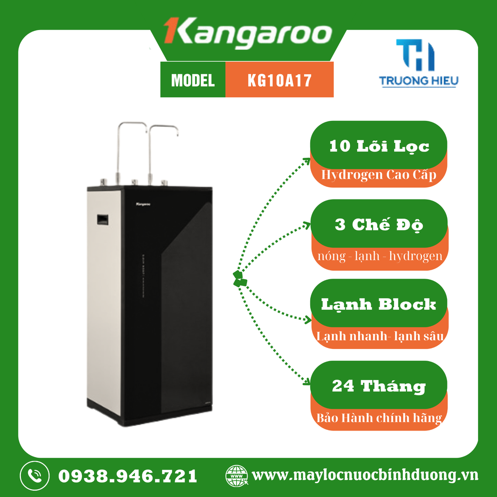 MÁY LỌC NƯỚC NÓNG LẠNH RO KANGAROO 10 LÕI KG10A17