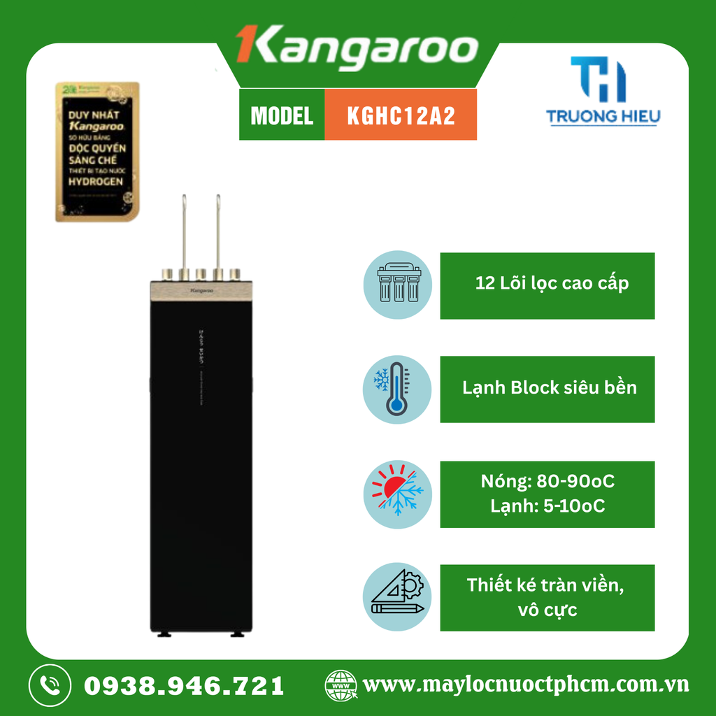 Máy lọc nước Kangaroo Sumire Hydrogen ion kiềm nóng lạnh KGHC12A2