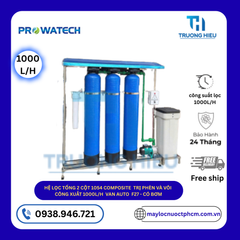 HỆ LỌC SINH HOẠT 3 CỘT COMPOSITE TRỊ PHÈN VÀ VÔI VAN AUTO CÓ BƠM