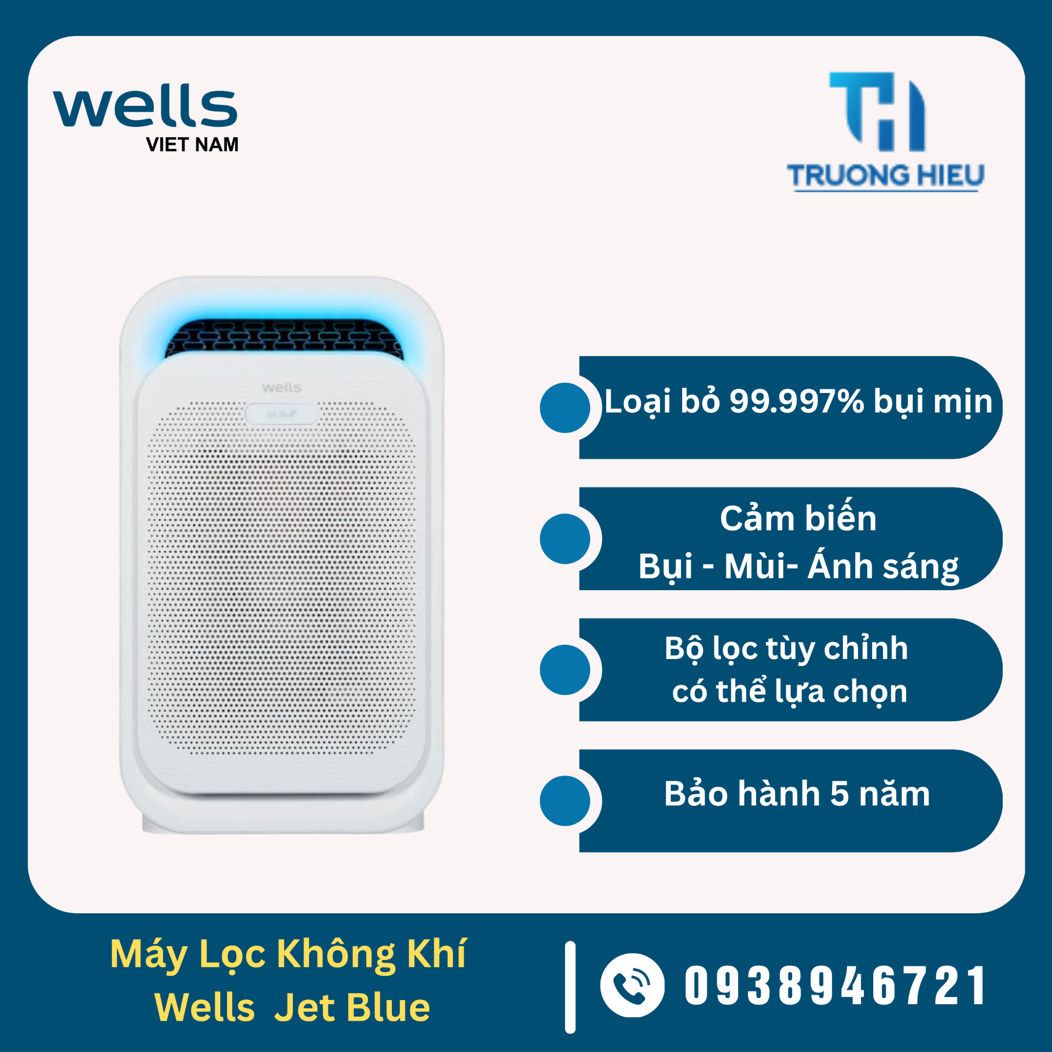 Máy lọc không khí Wells Jet Blue