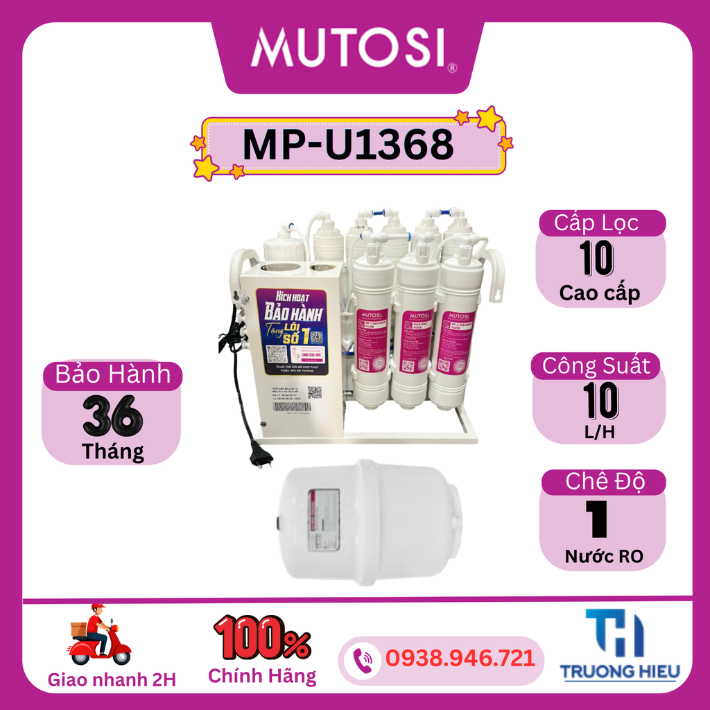 Máy lọc nước để gầm 10 lõi Mutosi MP-U1368