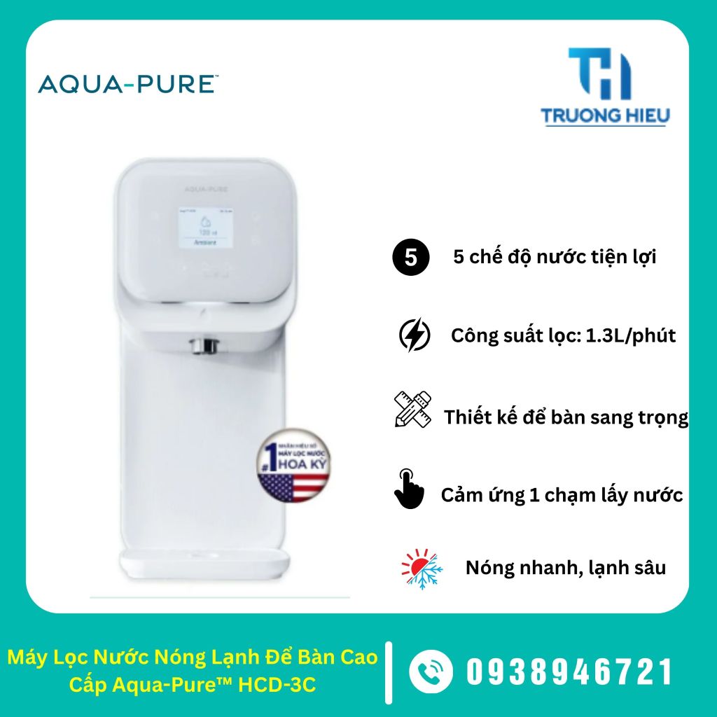 Máy Lọc Nước Nóng Lạnh Để Bàn Cao Cấp Aqua-Pure™ HCD-3C