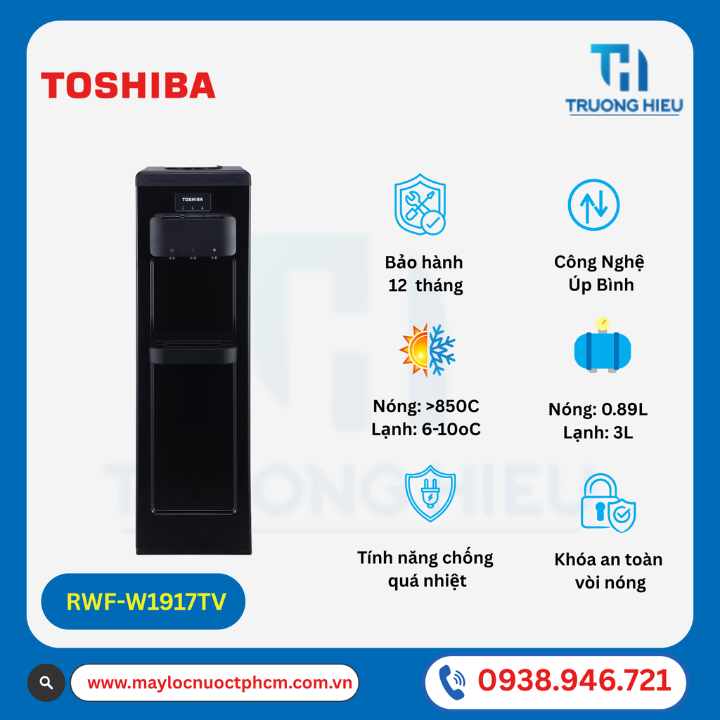 CÂY NƯỚC NÓNG LẠNH ÚP BÌNH TOSHIBA RWF-W1917TV(K)