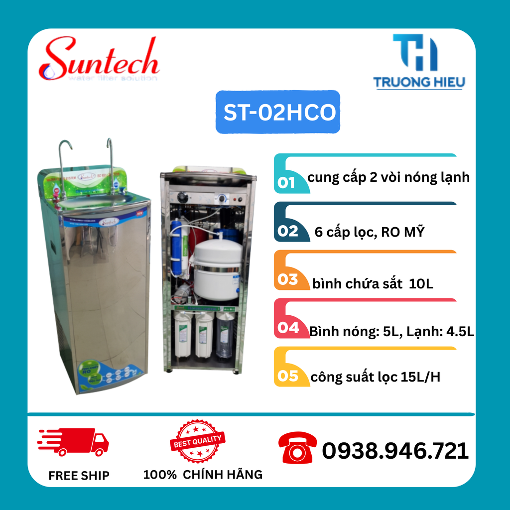MÁY LỌC NƯỚC NÓNG LẠNH 2 VÒI SUNTECH ST-02HCO