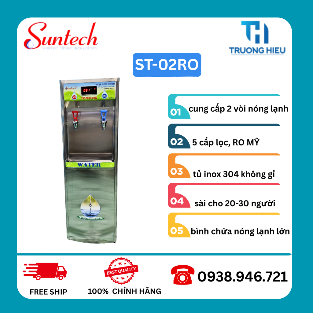 MÁY LỌC NƯỚC NÓNG LẠNH 2 VÒI SUNTECH ST-02RO