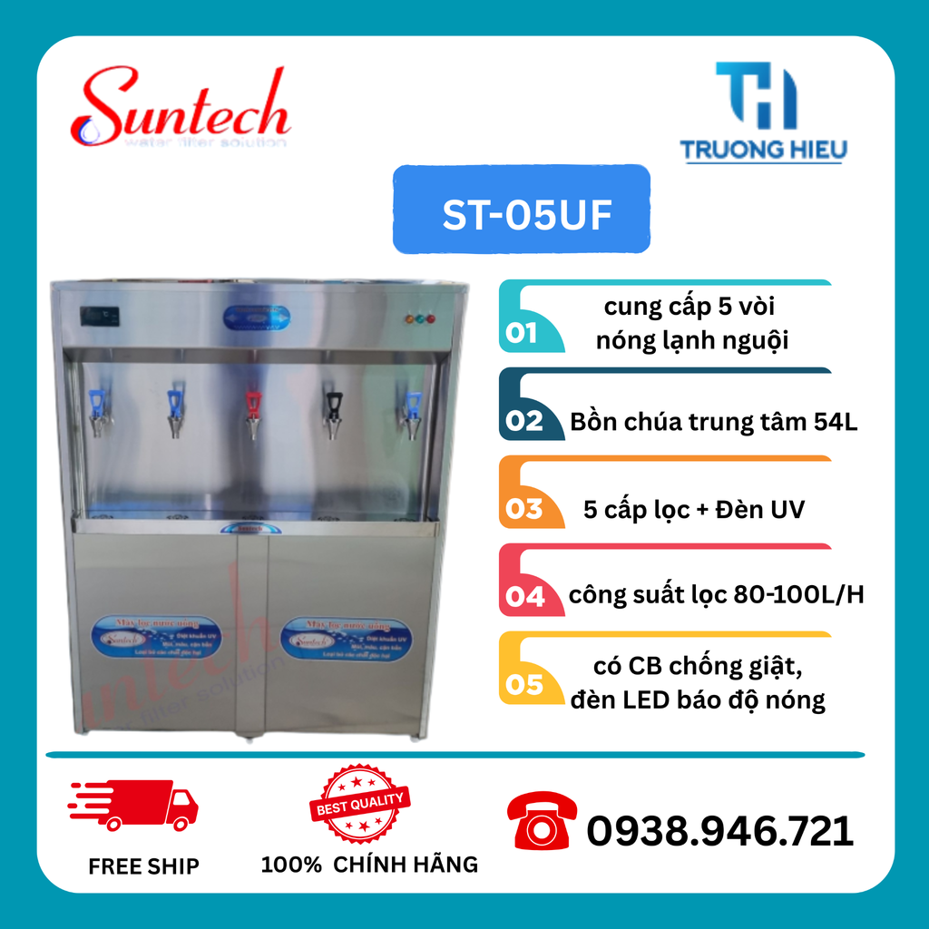 MÁY LỌC NƯỚC NÓNG LẠNH 5 VÒI SUNTECH ST-05UF