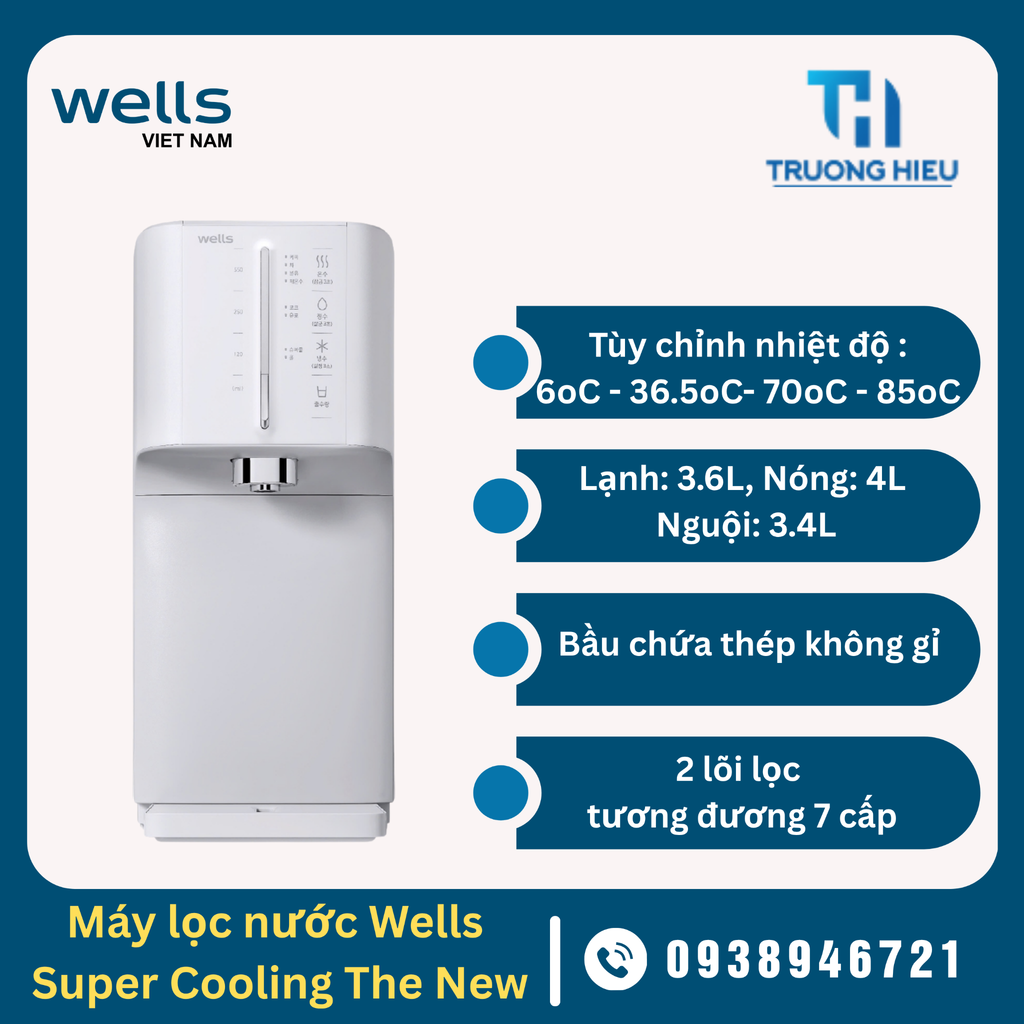 Máy lọc nước nóng lạnh Wells Super Cooling The New