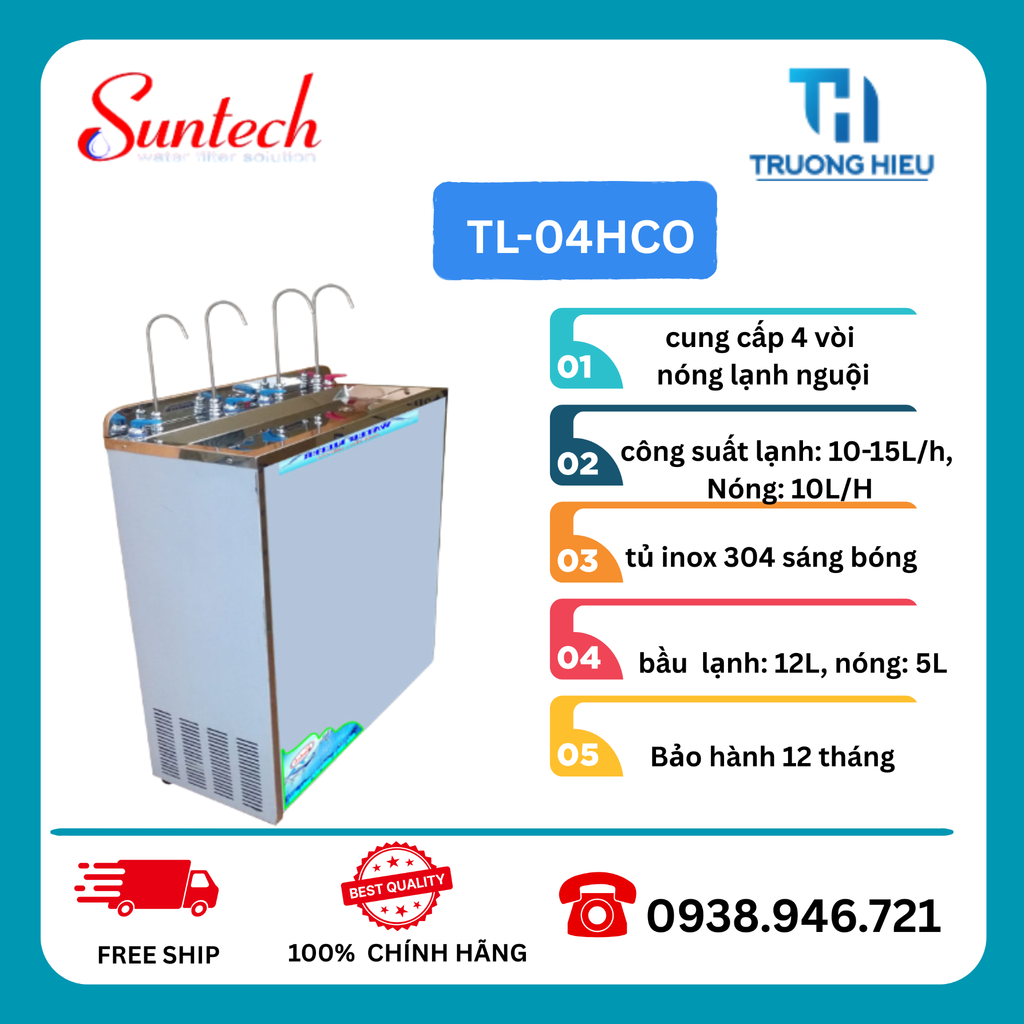 Máy Lọc Nước Nóng Lạnh Suntech 4 vòi TL-04HCO