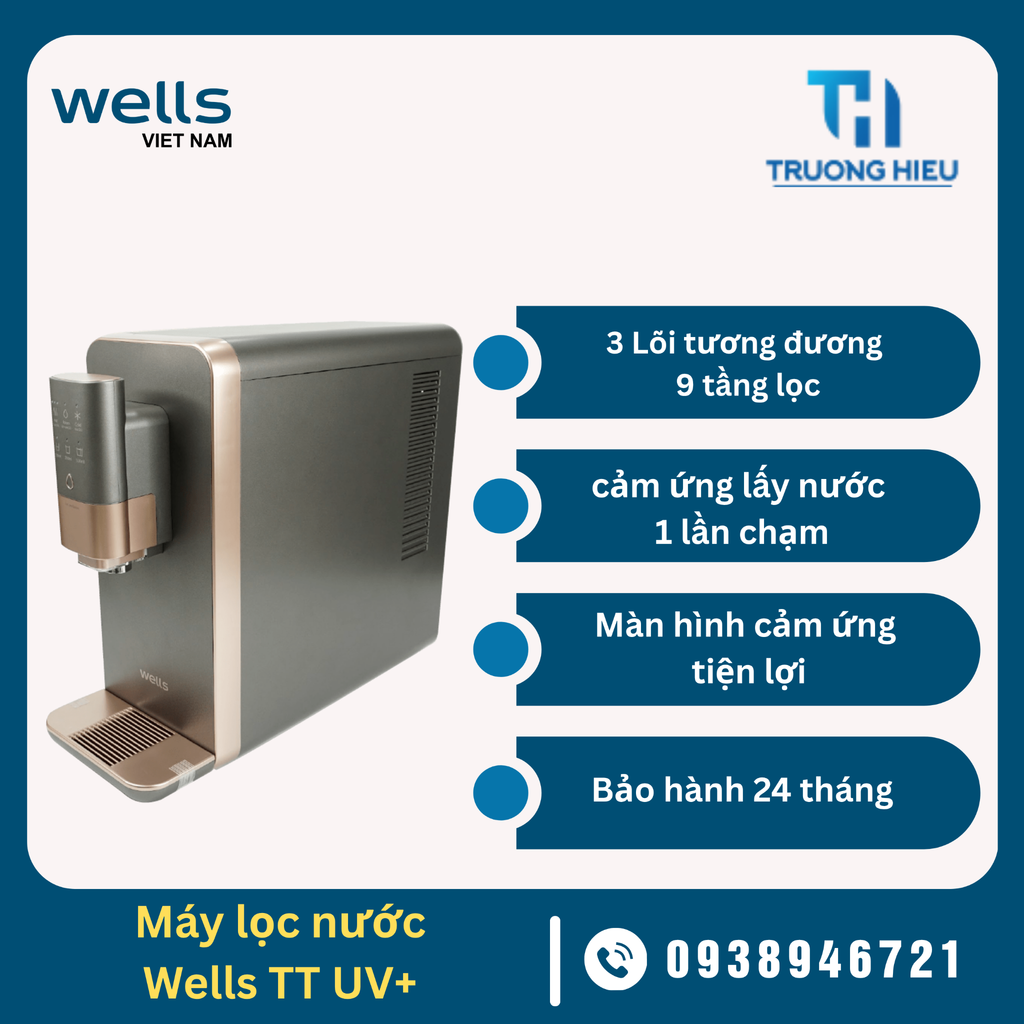 Máy Lọc Nước NÓNG LẠNH Wells TT UV+