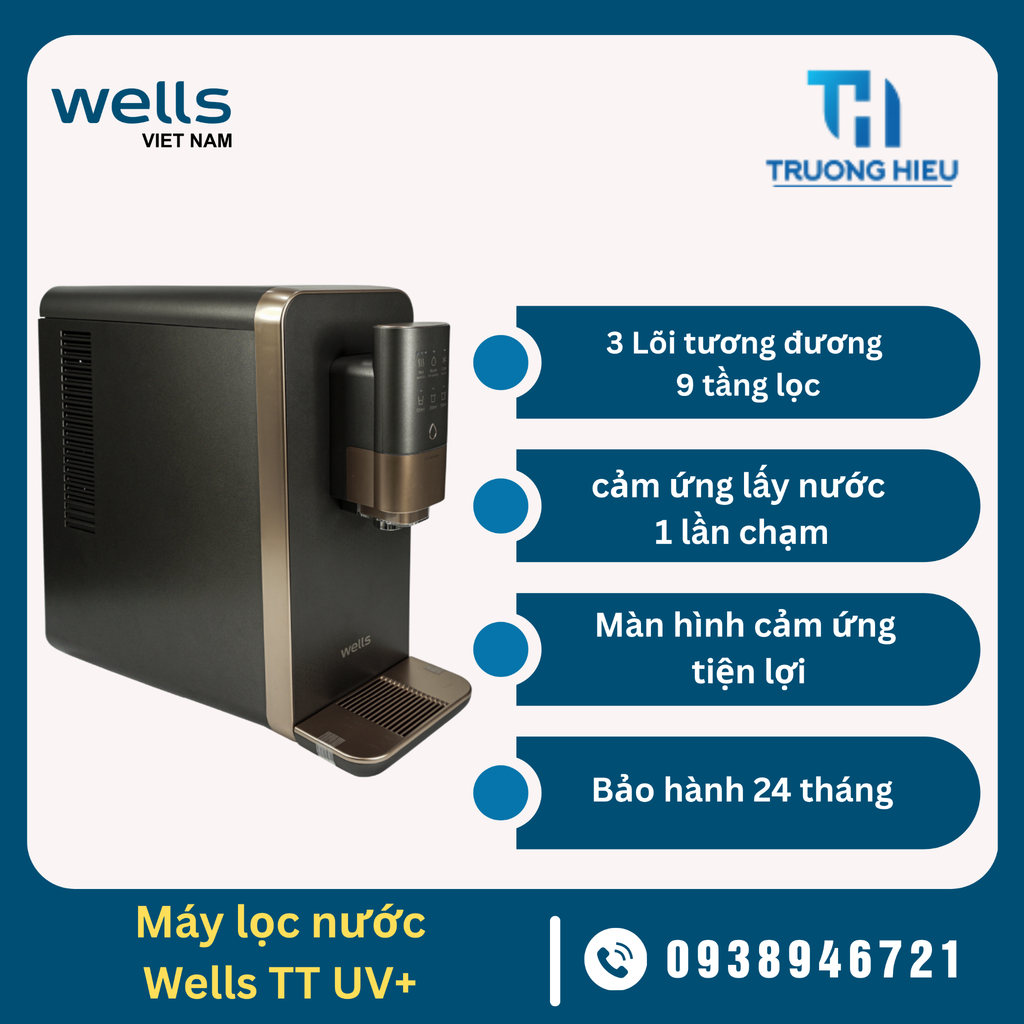 Máy Lọc Nước NÓNG LẠNH Wells TT UV+