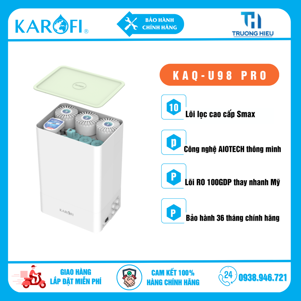 MÁY LỌC NƯỚC RO ĐỂ GẦM KAROFI KAQ-U98 PRO