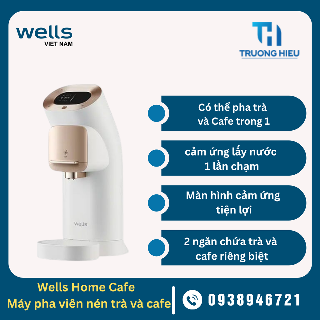 Wells Home Cafe – Máy pha viên nén trà và cafe