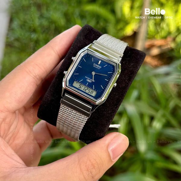  Casio AQ-230EM-2A - Uy tín từ 2009, Tem vàng chống giả, Bảo hành 1 năm, Pin miễn phí trọn đời 