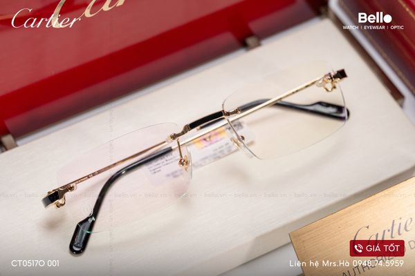  Gọng Kính Cartier CT0517O 001 - Tặng kèm tròng kính Essilor Pháp, Liên hệ giá tốt Mrs.Hà 0948.74.5959 