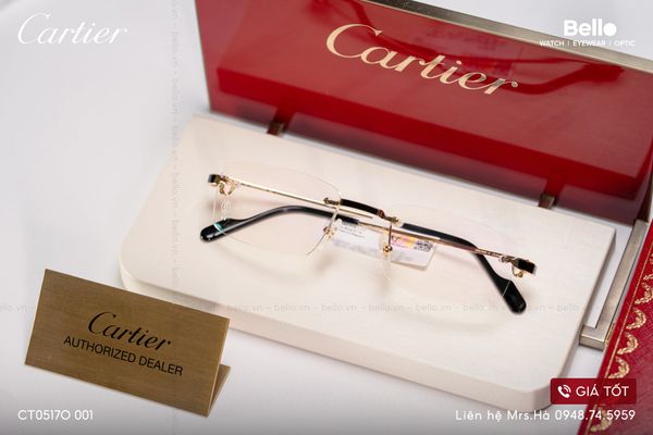  Gọng Kính Cartier CT0517O 001 - Tặng kèm tròng kính Essilor Pháp, Liên hệ giá tốt Mrs.Hà 0948.74.5959 