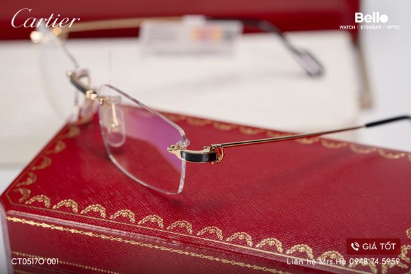  Gọng Kính Cartier CT0517O 001 - Tặng kèm tròng kính Essilor Pháp, Liên hệ giá tốt Mrs.Hà 0948.74.5959 