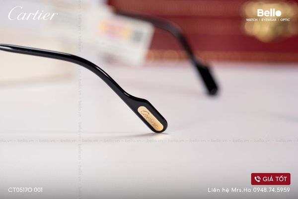  Gọng Kính Cartier CT0517O 001 - Tặng kèm tròng kính Essilor Pháp, Liên hệ giá tốt Mrs.Hà 0948.74.5959 
