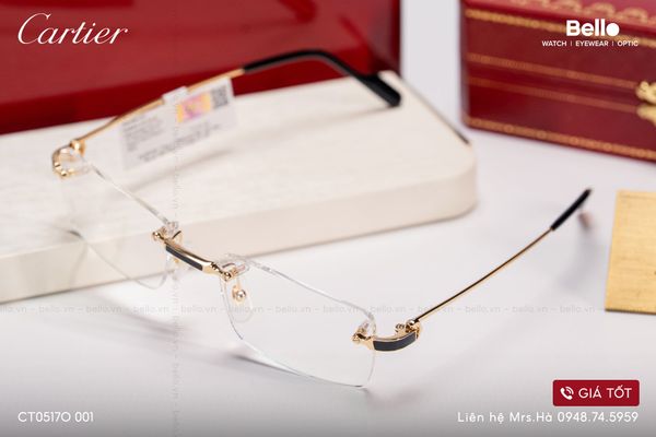  Gọng Kính Cartier CT0517O 001 - Tặng kèm tròng kính Essilor Pháp, Liên hệ giá tốt Mrs.Hà 0948.74.5959 