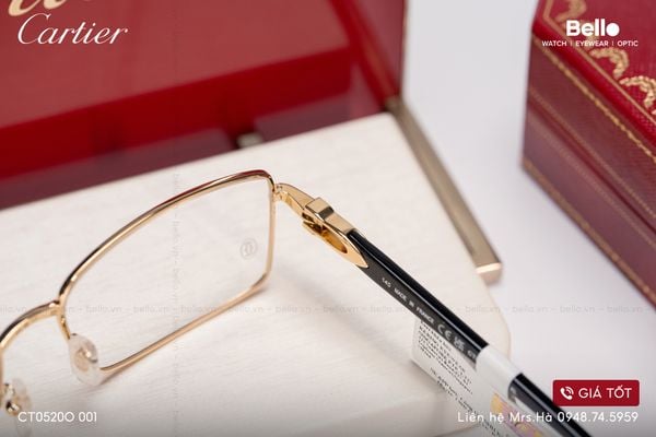  Gọng Kính Cartier CT0520O 001 - Tặng kèm tròng kính Essilor Pháp, Liên hệ giá tốt Mrs.Hà 0948.74.5959 