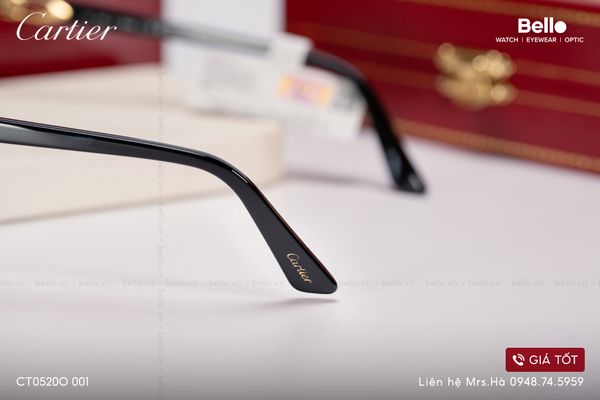  Gọng Kính Cartier CT0520O 001 - Tặng kèm tròng kính Essilor Pháp, Liên hệ giá tốt Mrs.Hà 0948.74.5959 