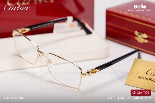  Gọng Kính Cartier CT0520O 001 - Tặng kèm tròng kính Essilor Pháp, Liên hệ giá tốt Mrs.Hà 0948.74.5959 