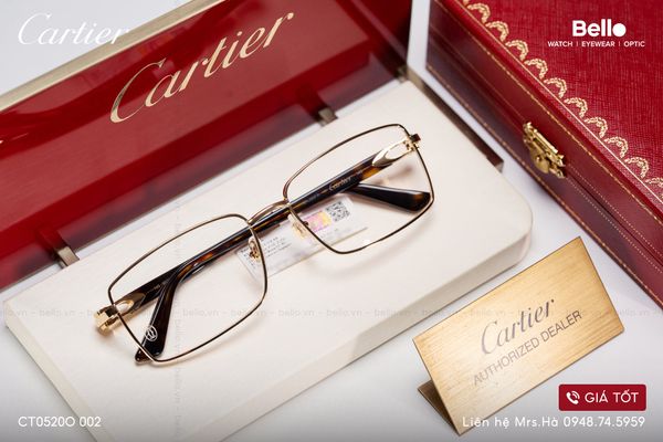  Gọng Kính Cartier CT0520O 002 - Tặng kèm tròng kính Essilor Pháp, Liên hệ giá tốt Mrs.Hà 0948.74.5959 
