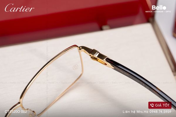  Gọng Kính Cartier CT0520O 002 - Tặng kèm tròng kính Essilor Pháp, Liên hệ giá tốt Mrs.Hà 0948.74.5959 