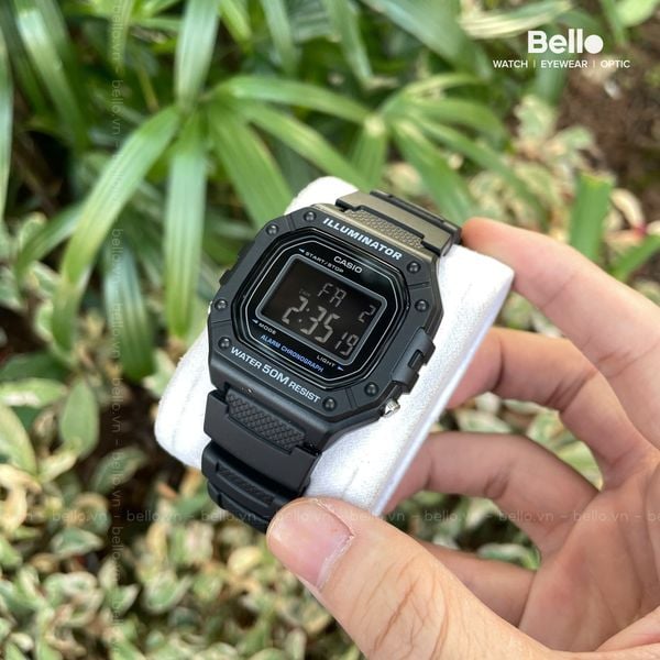  Casio W-218H-1B - Uy tín từ 2009, Tem vàng chống giả, Bảo hành 1 năm, Pin miễn phí trọn đời 