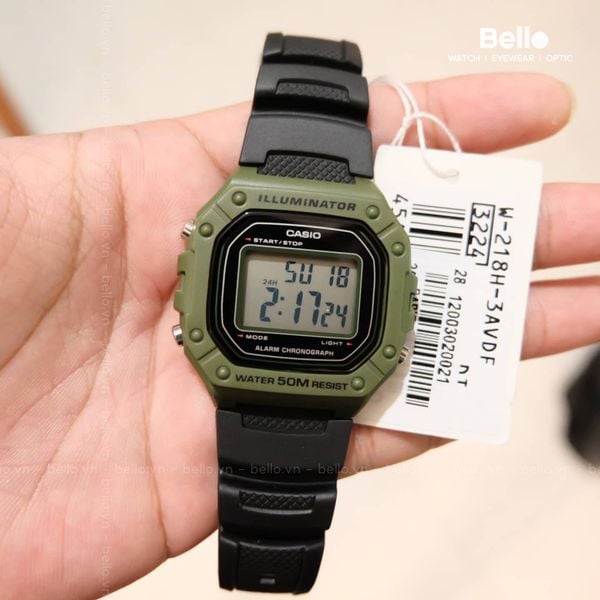  Casio W-218H-3AVDF - Uy tín từ 2009, Tem vàng chống giả, Bảo hành 1 năm, Pin miễn phí trọn đời 
