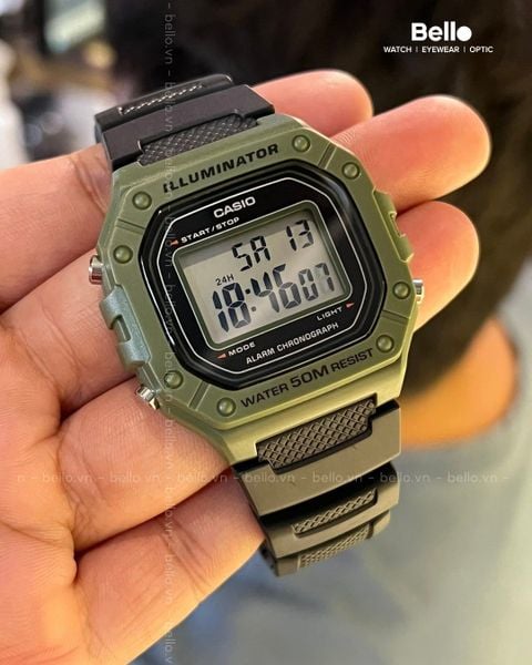  Casio W-218H-3AVDF - Uy tín từ 2009, Tem vàng chống giả, Bảo hành 1 năm, Pin miễn phí trọn đời 